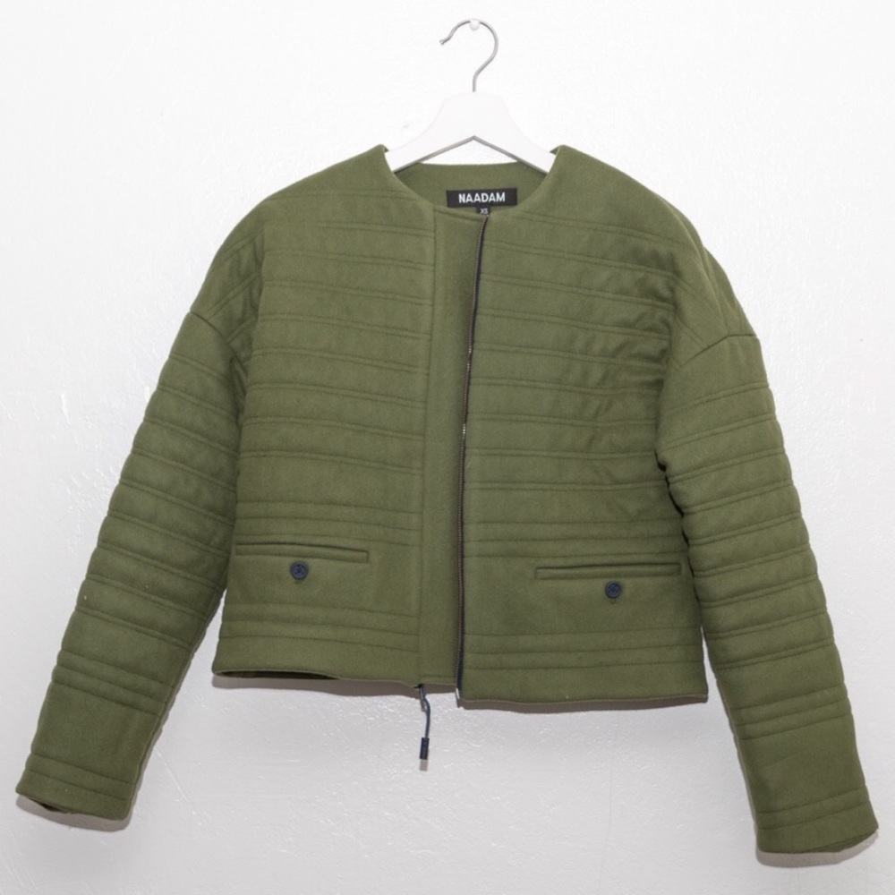 Naadam green 100% cashmere jacket coat